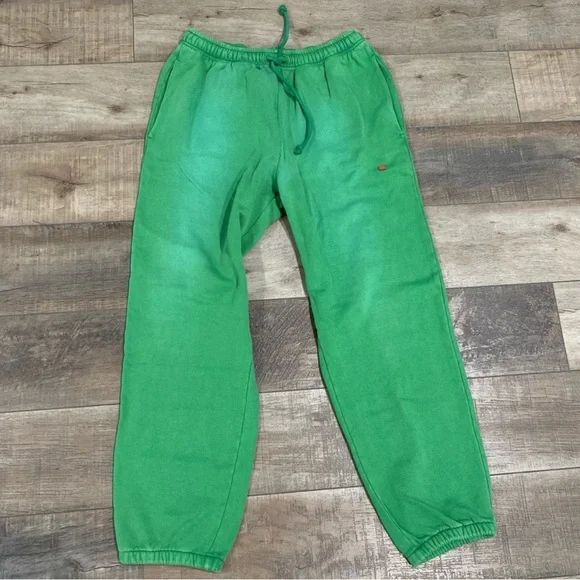 Acne Studios faded green appliqué cotton jersey track pant sweatpants